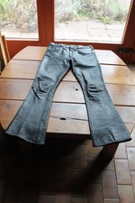 Schöne schwarze vintage Lederjeans in H44/D36 von ERDMANN, Futter defekt
