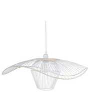 Hängelampe aus Rattan weiß /