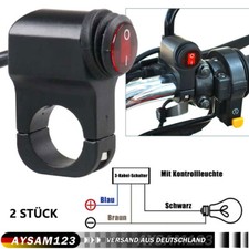 2 Stück Wasserdicht 12V Motorrad 7/8“ 22mm Lenkerschalter Motorrad Scheinwerfer