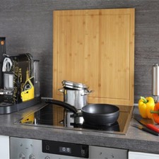 B-Ware  Herd Abdeckplatte Schneidbrett Bambus 56 x 50 cm  standard Kochfeld  