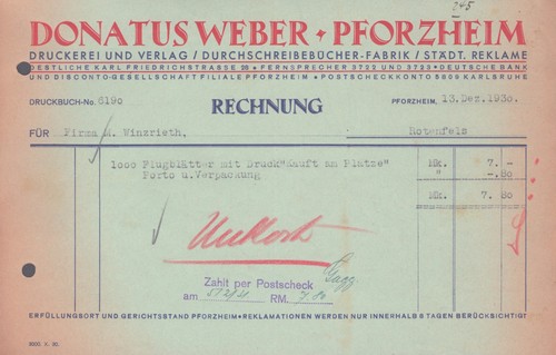 Rechnung donatus weber - donatus,