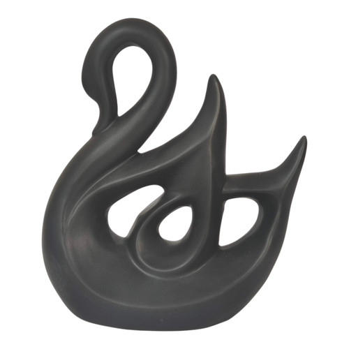 Schwan schwarz figur 19cm - schwarz,