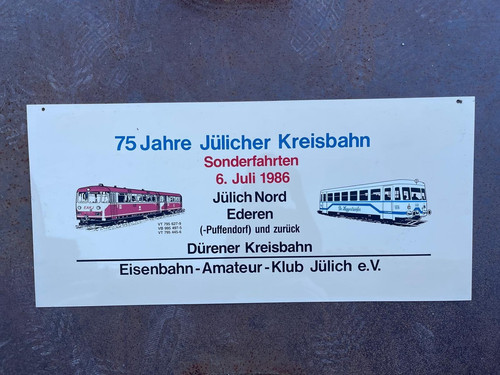 Zuglaufschild 75 jahre - jahre, /
