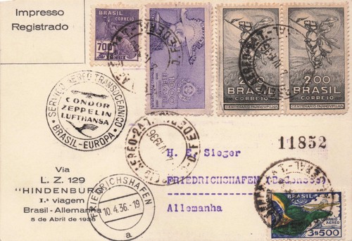 Zeppelinpost saf 1936 lz - saf,