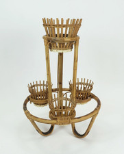mid century BLUMENSTÄNDER pflanzenständer 50er 60er jahre bambus rattan tiki