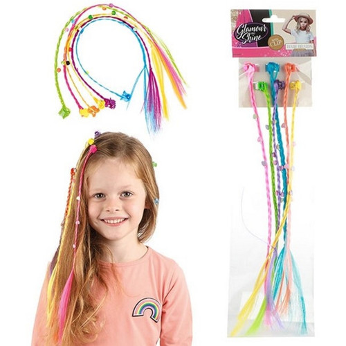 Bunte haarsträhnen clip on - 6x,