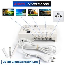 TV Signal Verstärker 4x20dB Verteiler DVB-C 50-862 Mhz Signalverstärker HD 4K KÖ