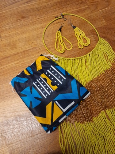 Afrikanische halskette gelb - afrikanische,