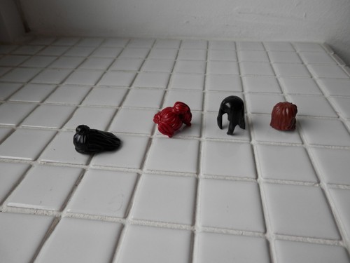 Lego figur zubehör - 4x, haar