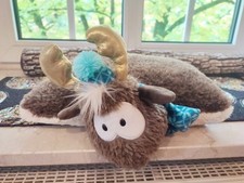 Nici Kuschelkissen Rentier Reny Heart Stofftier Plüsch Kissen Braun Klett Hirsch