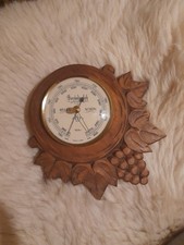 Wetterstation, Barometer Massivholz Fischer Made in DDR