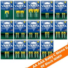 Varta Akkus AAA AA Baby C Mono D 9V Block 250 - 2600mAh NiMH 1,2 V 8,4V Blister