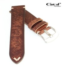 Graf Sattelleder Vintage Uhrenarmband Modell Vintage mahagoni 24/22 mm, Handmade