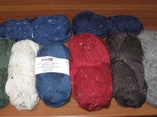 Wollpaket Sockenwoll-Reste 6-fach Tweed versch. Marken ca. 378g unverstrickt