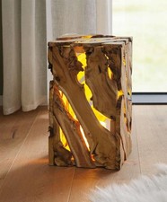 LED Holz Dekosäule "Rustikal"