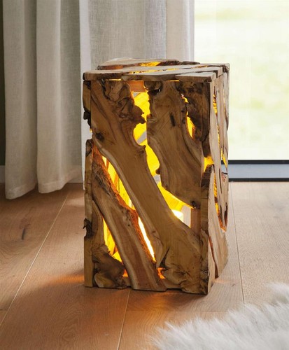 Led holz dekosäule - led,