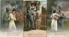 6 alte Postkarten Militär 1.Weltkrieg Liebe   1917/18 Lot Konvolut Sammlung