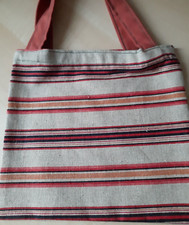 Damen Tragetasche, Mini- Größe Stofftasche Beutel  aus Leinenstoff , STREIFEN