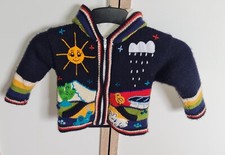 Schöne  Strickjacke mit Kapuze aus Peru Gr:80-86