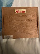 Zigarrenkiste Holz Vintage Brasil F.J. TETYNER TAMEDRO Cigarillos  Deutsche Mark