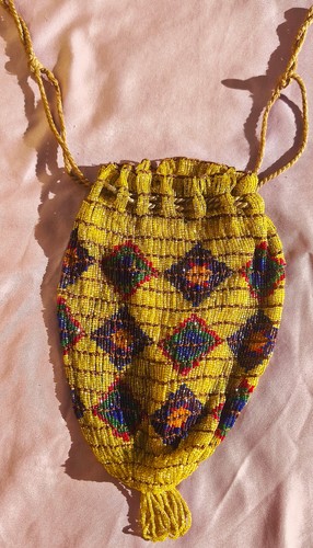 Alte gelbe perlen handtasche - gelbe,