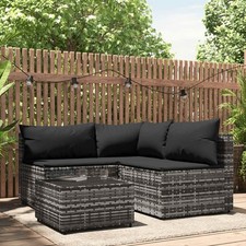 Garten Lounge Set mit Kissen Gartensofa Ecksofa Gartenmöbel Poly Rattan vidaXL