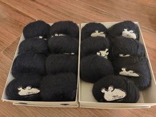 300g / 15x 70% Angora Thelen Wolle dunkelblau selten 