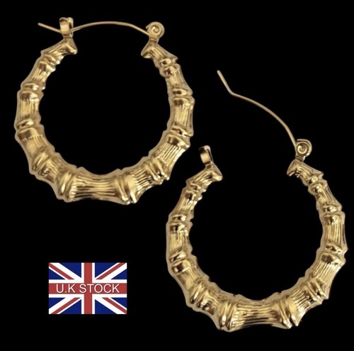 Gold bambus creolen 18kt - bambus,