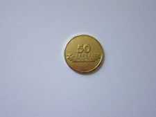 Einkaufwagenchip, Wertmarke, aus Metall, goldfbg., FREI HAUS, s. Originalfotos