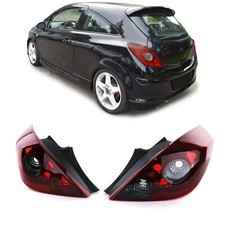 Rückleuchten in Rot Schwarz OPC Optik für Opel Corsa D 3-Türer ab 2006-