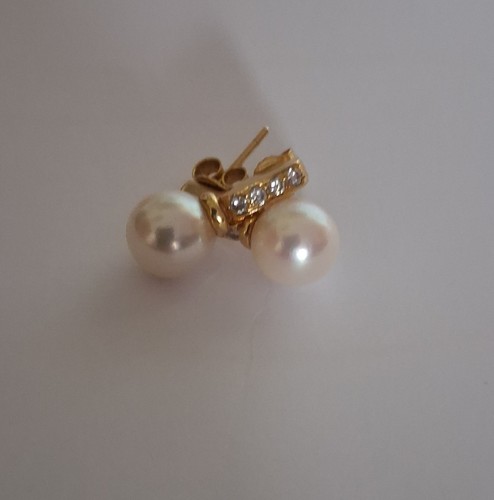 750er gold perlohrstecker - 750er,