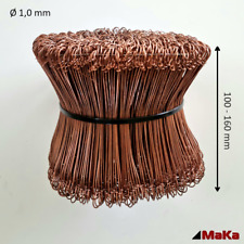 100 - 1000 Stück Drilldraht  Betonbindedraht verkupfert 100/120/140/160x1,0 mm