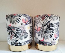 2 Hocker Samt Polsterhocker Sitzhocker Schemel Fußhocker Dschungel, 1A Zustand