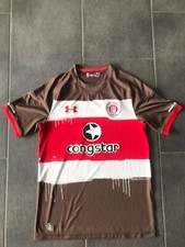 FC St. Pauli Fußball Trikot Under Armour, Rot, Weiß, Braun, Gr. M, Congstar