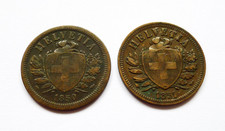 SCHWEIZ 2 RAPPEN 1850-A +