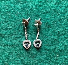 Ohrringe Silber Herz Saphir