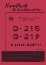 Betriebsanleitung D-215 D-219 Mc Cormick IHC D-Serie Betriebsanweisung
