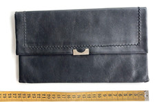 Leder Pochette super weiches Leder in Schwarz Satin Futter