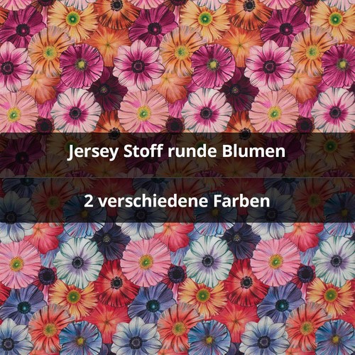 Jersey stoff runde blumen - jersey,