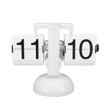 (Alles Weiß) Flip-Uhr Große Zahl Tisch-Retro-Flip-Uhr Mechanische