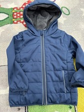 Crane Kinderjacke Junge Blau Gr.98/104 Gefüttert mit Kapuze Sehr Gut