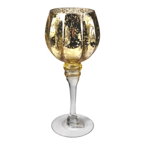 Glaskelch 25cm gold - , dekokelch