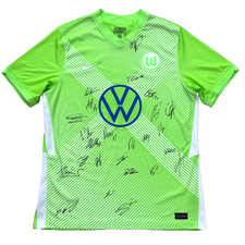 VfL Wolfsburg Heim Trikot 2020/2021 Gr. L Nike - Team Signiert 25 Unterschriften