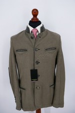 Weber + Frey Lodenfrey Trachten Janker Gr.50 Baumwolle Leinen Grau NEU + Etikett