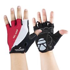 Fahrrad-Handschuhe S, rutschfeste Rad-Handschuhe mit Klettverschluss rot