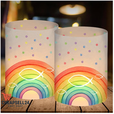 12 Windlichter Regenbogen