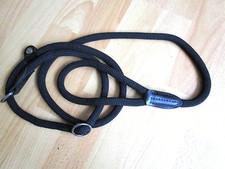 Tau Leine mit Halsband schwarz aus Nylon Neuwertig !