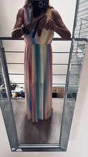 Ausgefallenes Maxikleid in Regenbogenfarben Einheitsgrösse