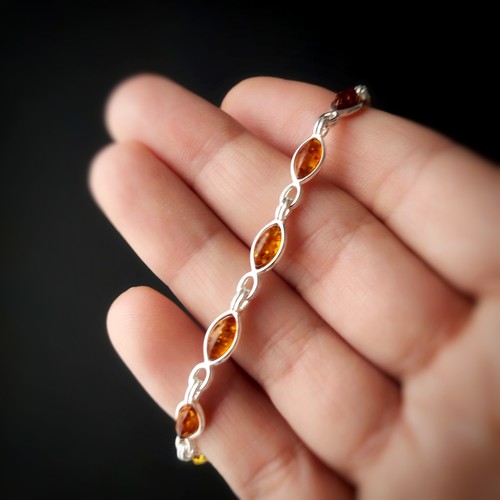 925 silber armband mit echtem - 925,