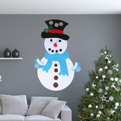 Filz - (blauer, schal-schneemann)